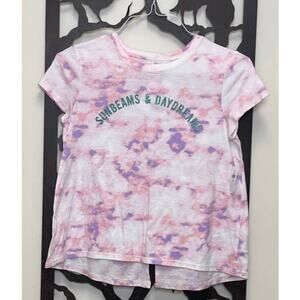 NWT Girls Old Navy Sunbeams & Daydreams Open Bottom T-Shirt Tie-Dye Top XL 14